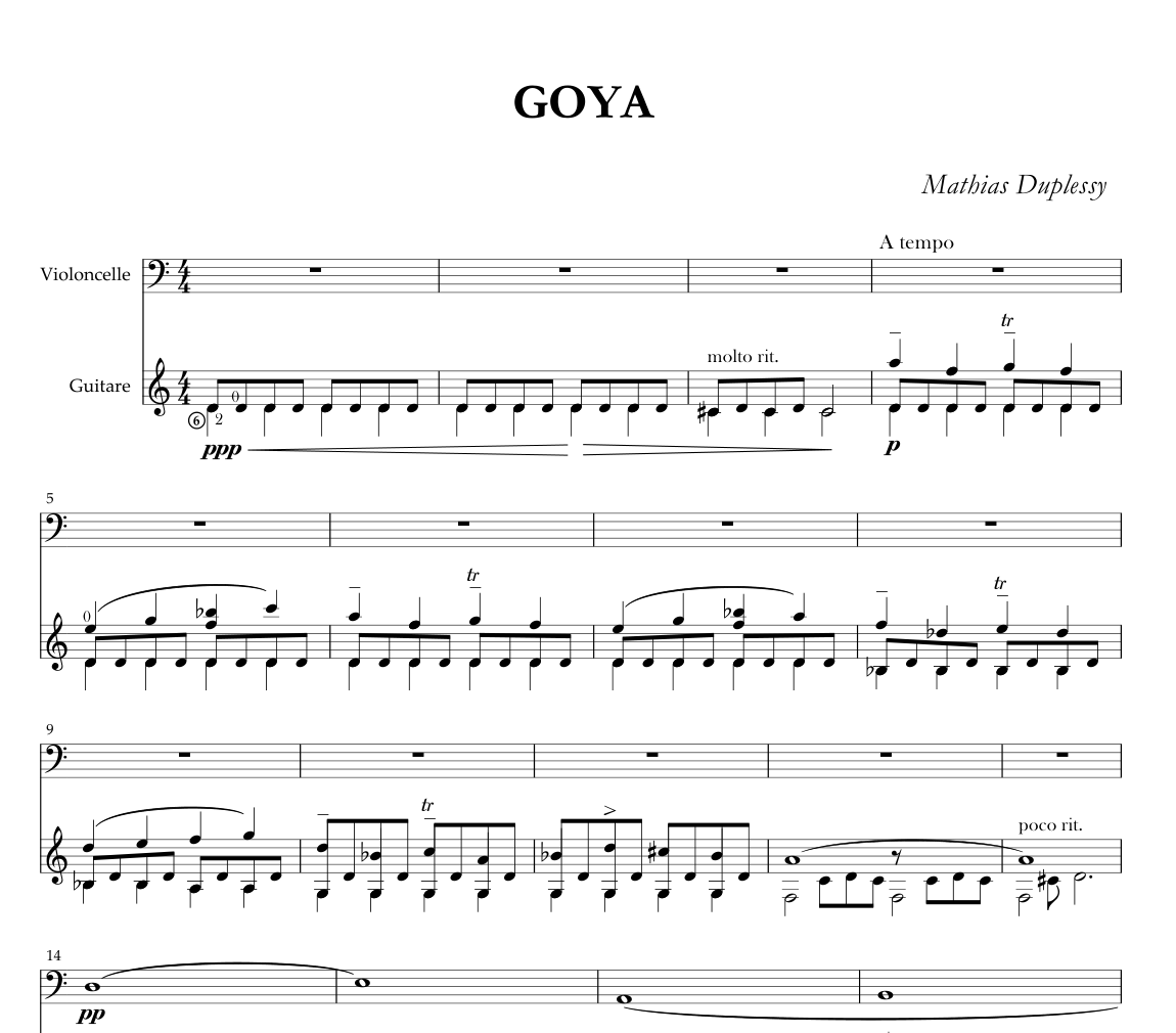 Goya - partitions - score